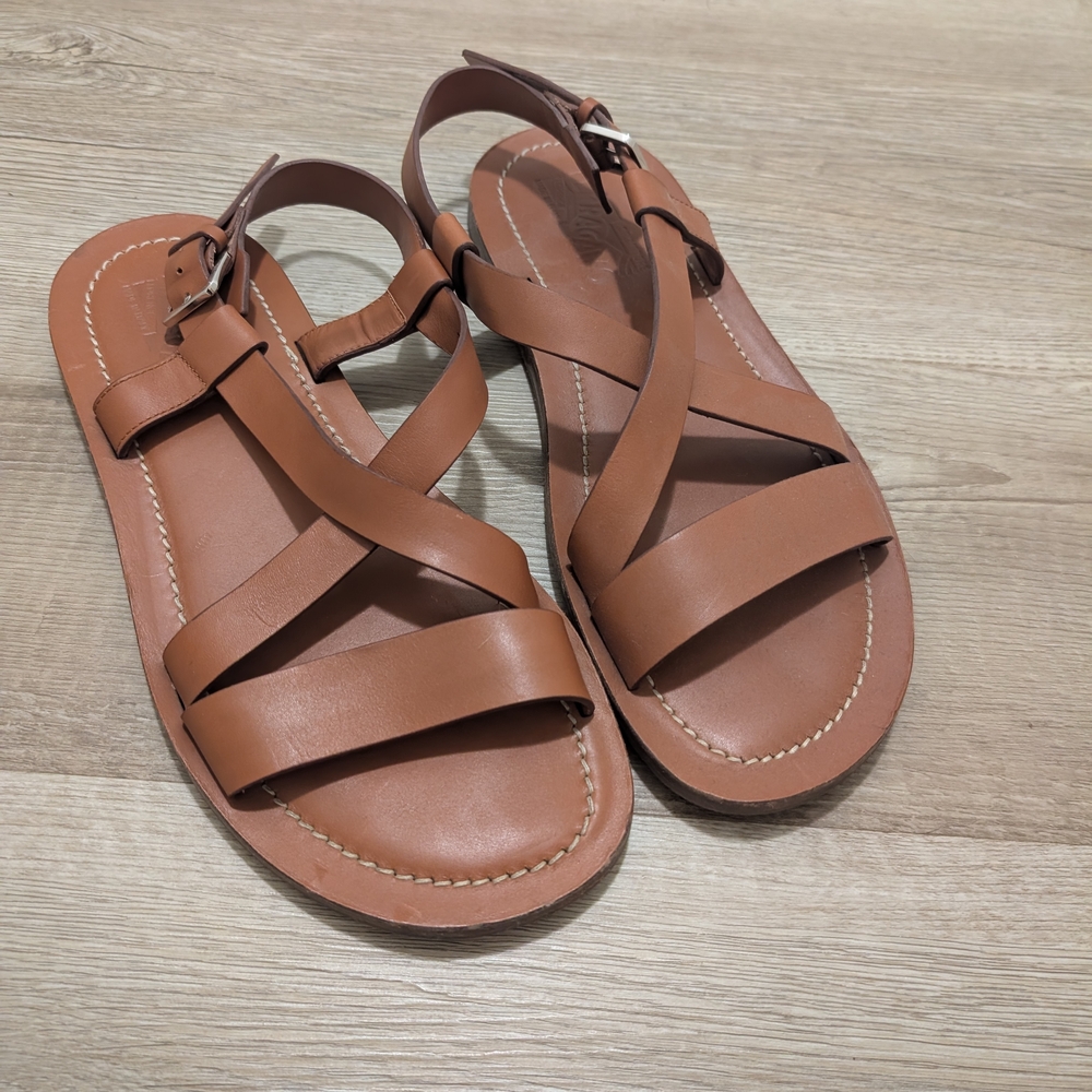 Salvatore Ferragamo Tan Leather Men's Sandals